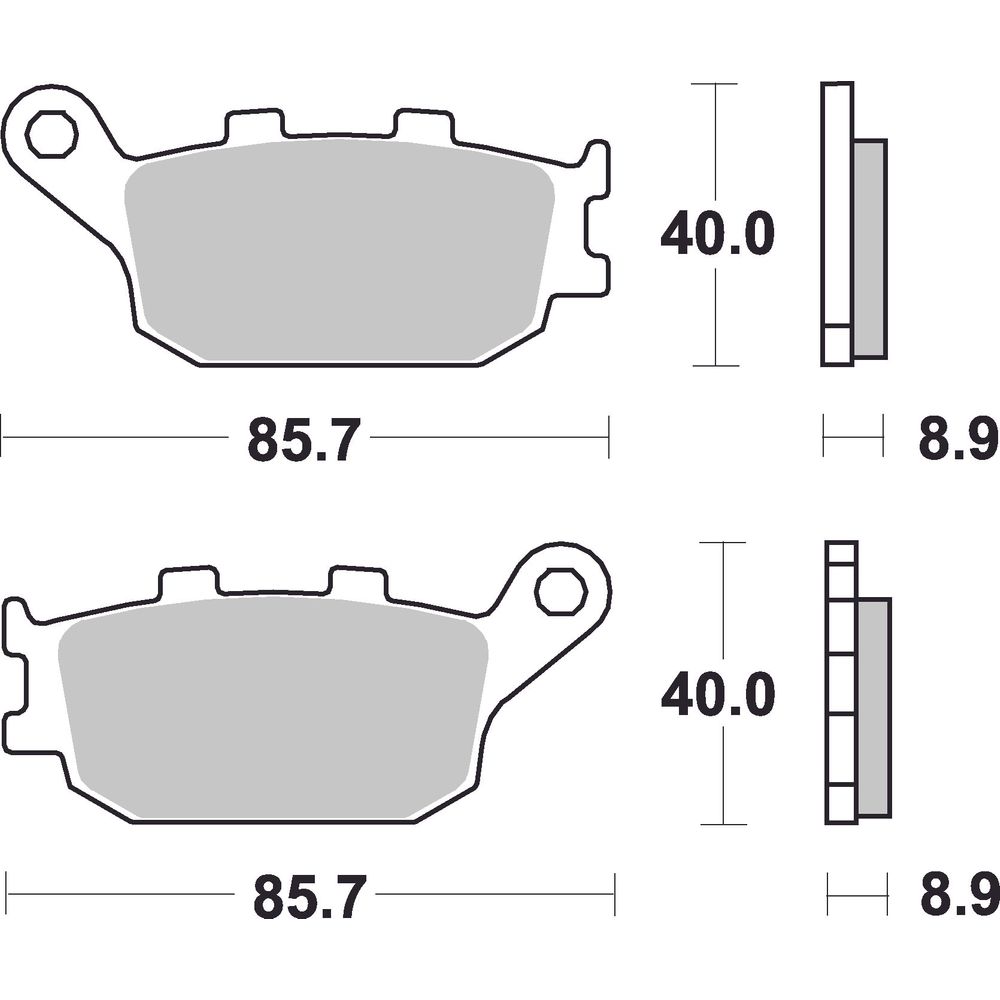 Street Brake Pads | Organic Standard | Rear - Ecer90