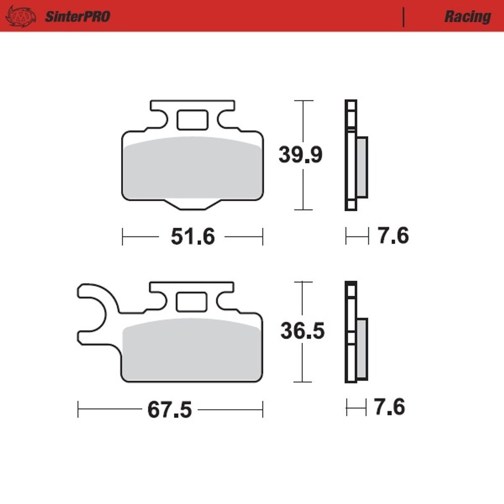 Sinter Brake Pads - Front- Sinter Pro Racing (ece90) - Kx 65 00+ , Rm 65 03 + - Grafite Offroad