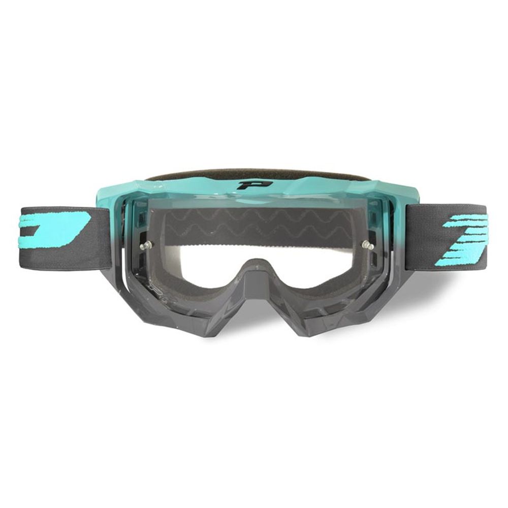 Progrip Goggle 3200fl - Trasparent Lens Duo Layered - Green Biliardo/grey - Grafite Offroad