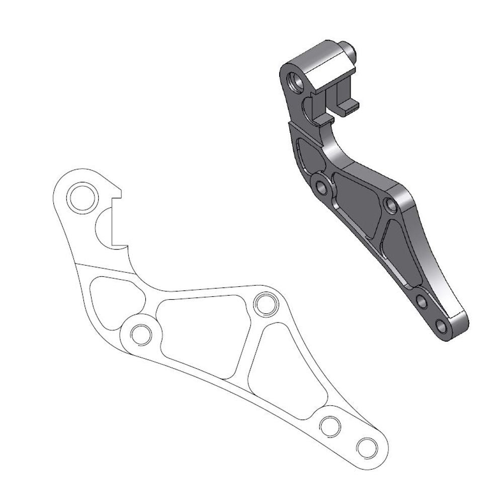 Supermoto Street Brake Caliper Adapter 320mm Rotor - Front - Ktm, Husqvarna - Grafite Offroad
