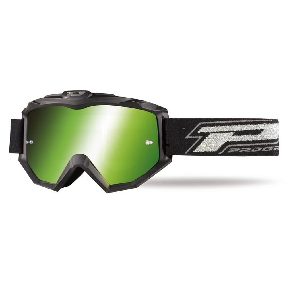 Progrip Goggle 3204 Black Matt - Multilayered Lens - Mirrored Green - Grafite Offroad