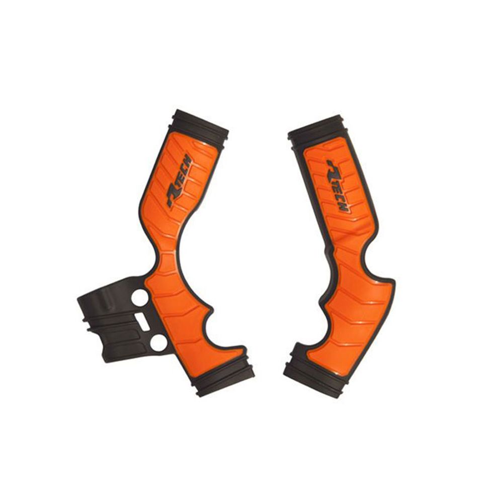 Plastic Frame Protectors Bi-material Black/orange Replica Ktm - Grafite Offroad