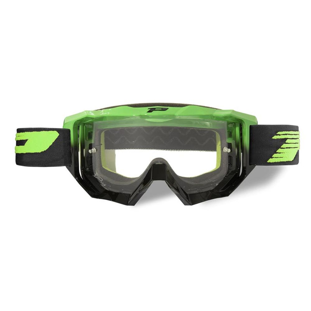 Progrip Goggle 3200tr - Trasparent Lens - Green/black - Grafite Offroad