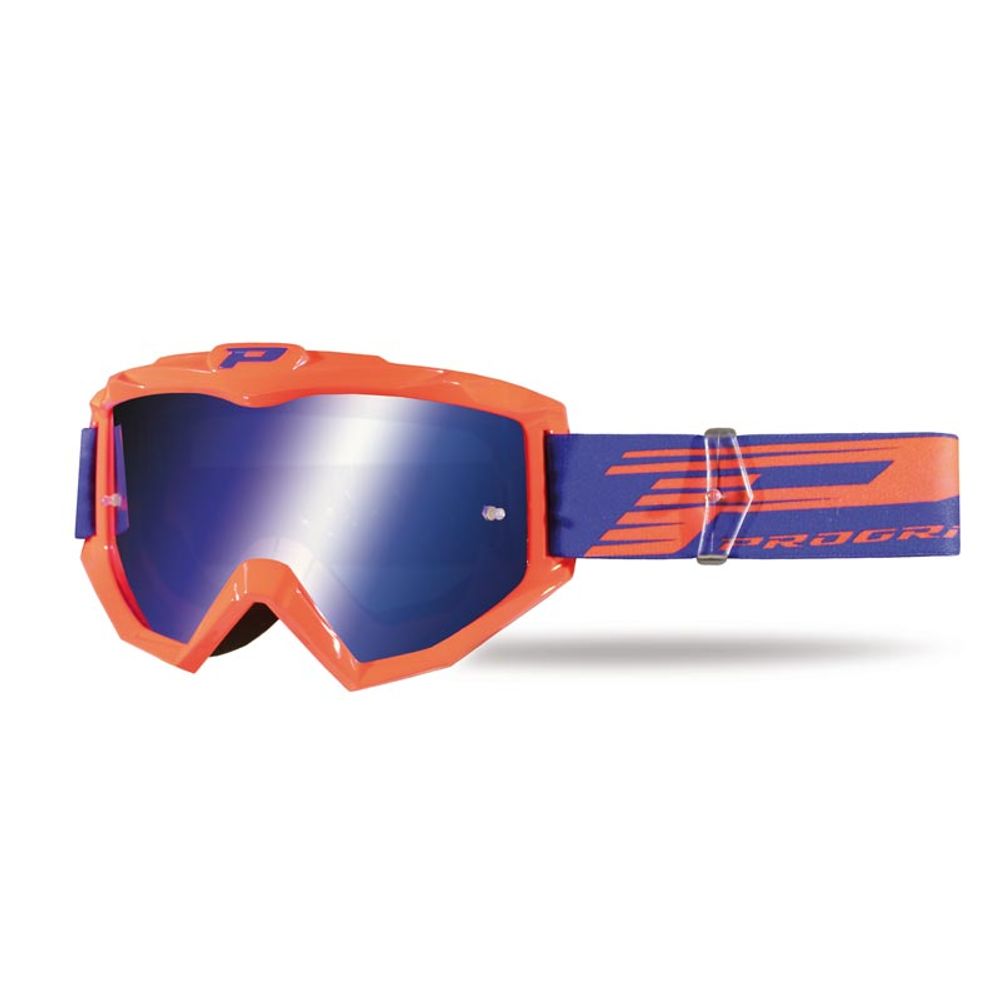 Progrip Goggle 3201fl - Multilayered Lens - Mirrored Blue - Fluo Orange - Grafite Offroad