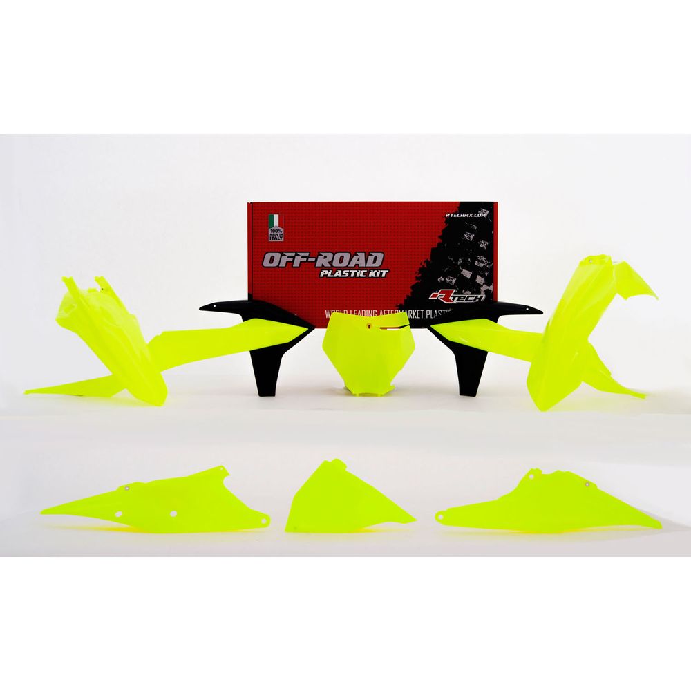 Plastics Kit 6 Pcs with Left Airbox Cover Neon Yellow Replica Ktm - Grafite Offroad