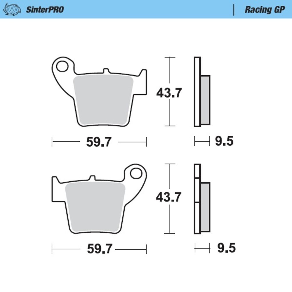 Sintered Brake Pads - Rear - Sinter Pro Racing Gp -nissn Honda 2002 + Compatibile - Grafite Offroad