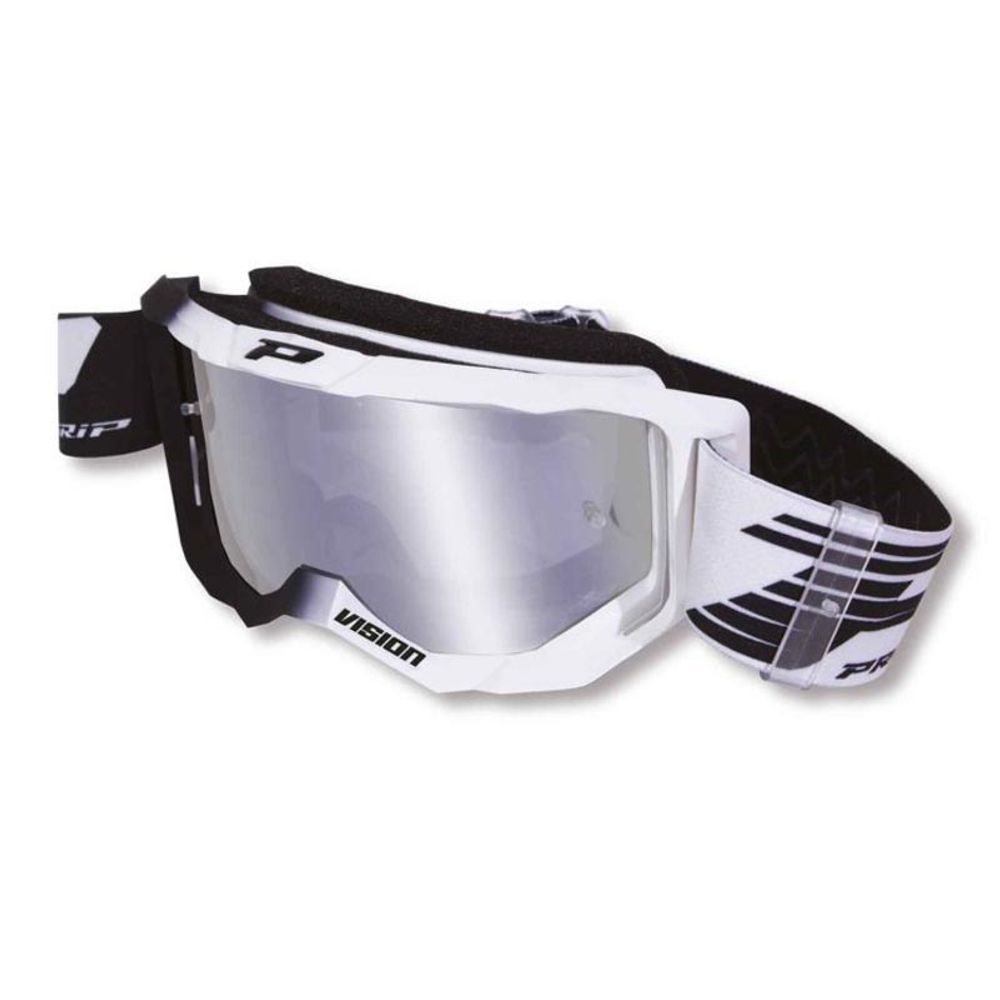 Gafas Progrip 3300 Vision - Lente multicapa de espejo - negro/blanco - Lente plateada