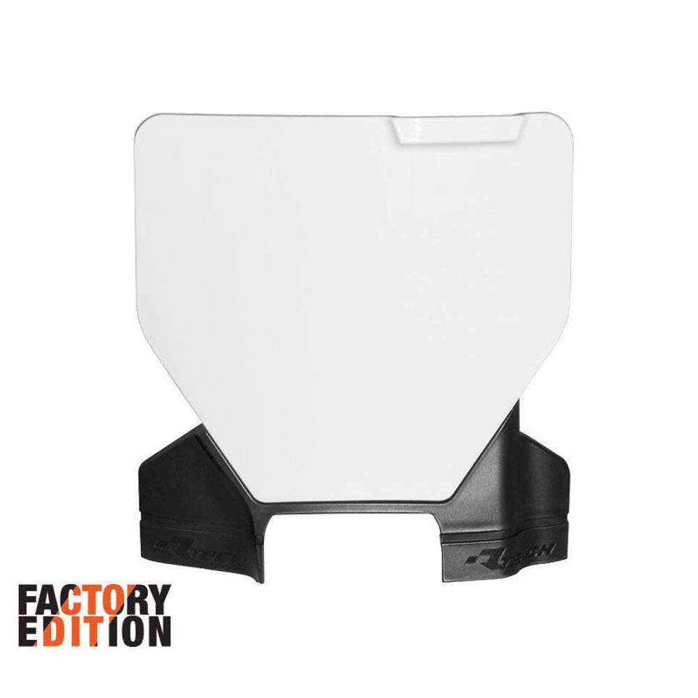 Factory Front Number Plate Replica Husqvarna White Black Heritage - Grafite Offroad
