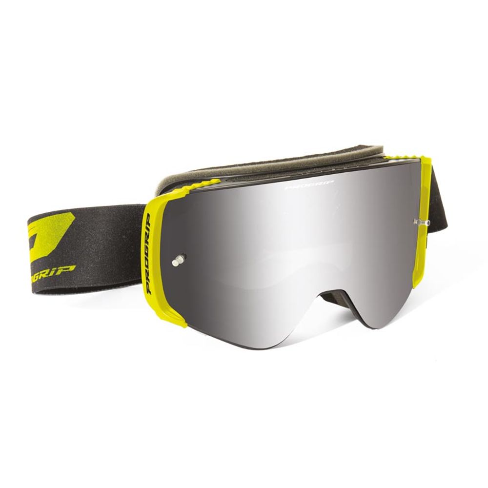 Progrip Goggle 3206 Advance - Magnetic Lens - Mirrored Black Lens Silver - Grafite Offroad