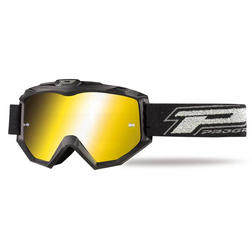 Progrip Goggle 3204 Black Matt - Multilayered Lens - Mirrored Yellow - Grafite Offroad