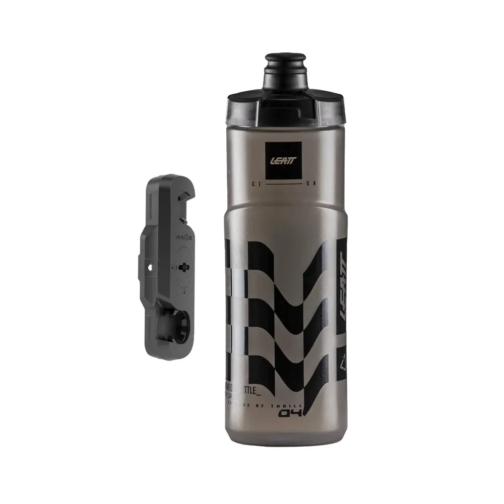 Borraccia Mtb Duovalve 600ml Fumè con Doppia Valvola e Sistema Magnetico Leatt