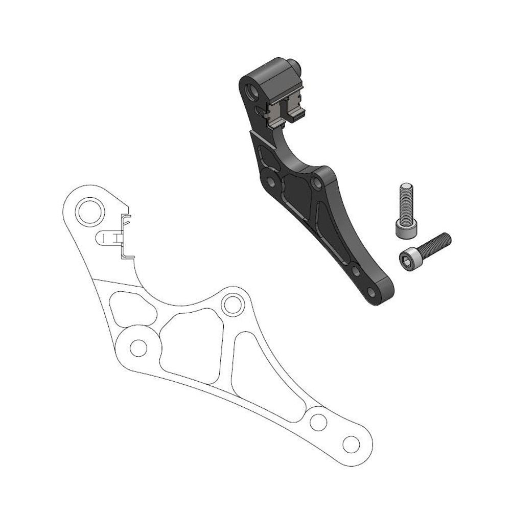 Supermoto Street Brake Caliper Adapter 320mm Rotor - Front - Husqvarna, Incl.clip for Magura Caliper - Grafite Offroad