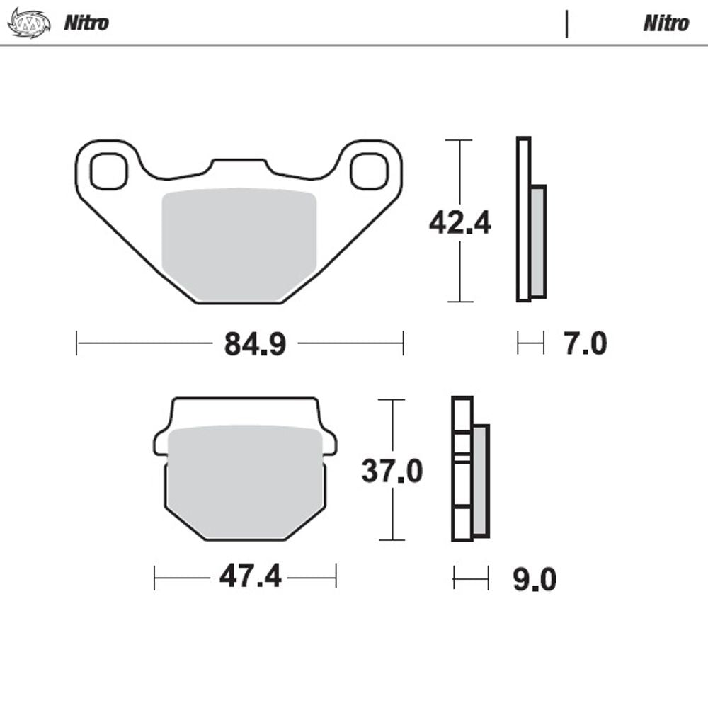 Sinter Brake Pads - Rear - Nitro - Rm 80, 85 90-04 - Grafite Offroad