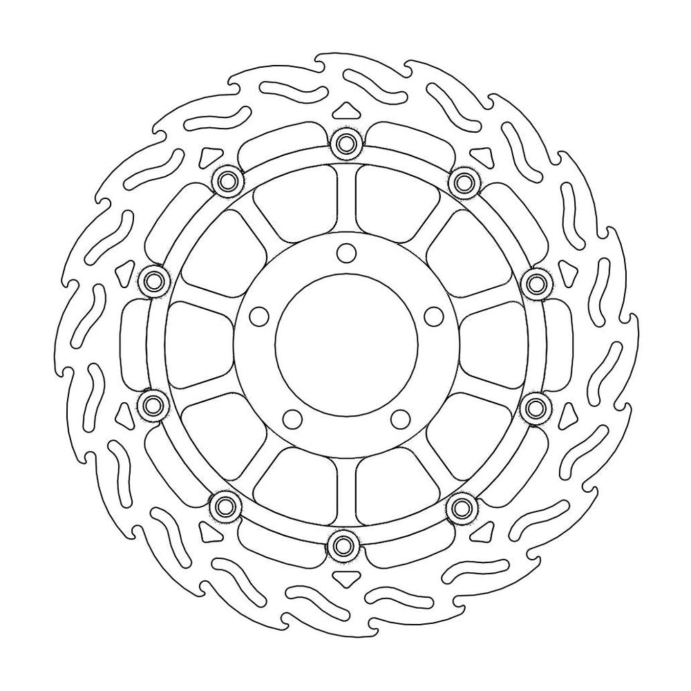 Brake Disc Road Flame - Floating - Front Right - Triumph: T955 Daytona/speed Triple, T1050 Sprint St - Grafite Offroad