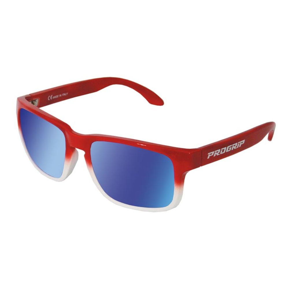 Gafas de sol Progrip 3605 rojo/blanco - Lente de espejo azul