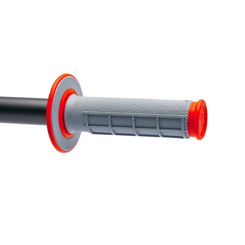 Dual Mx Grips | Half Waffle | Grey-orange - Grafite Offroad