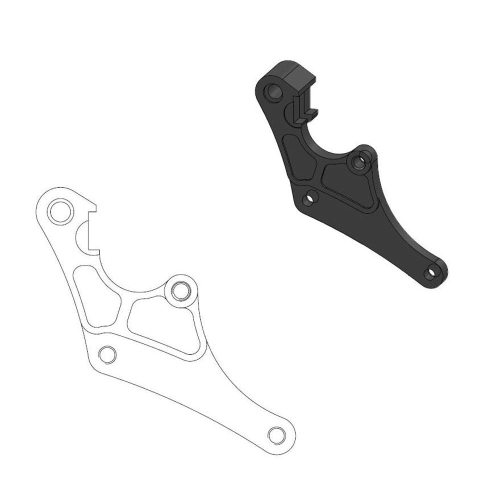 Supermoto Mini Brake Caliper Adapter 298mm Rotor - Front - Honda: Crf150 - Grafite Offroad