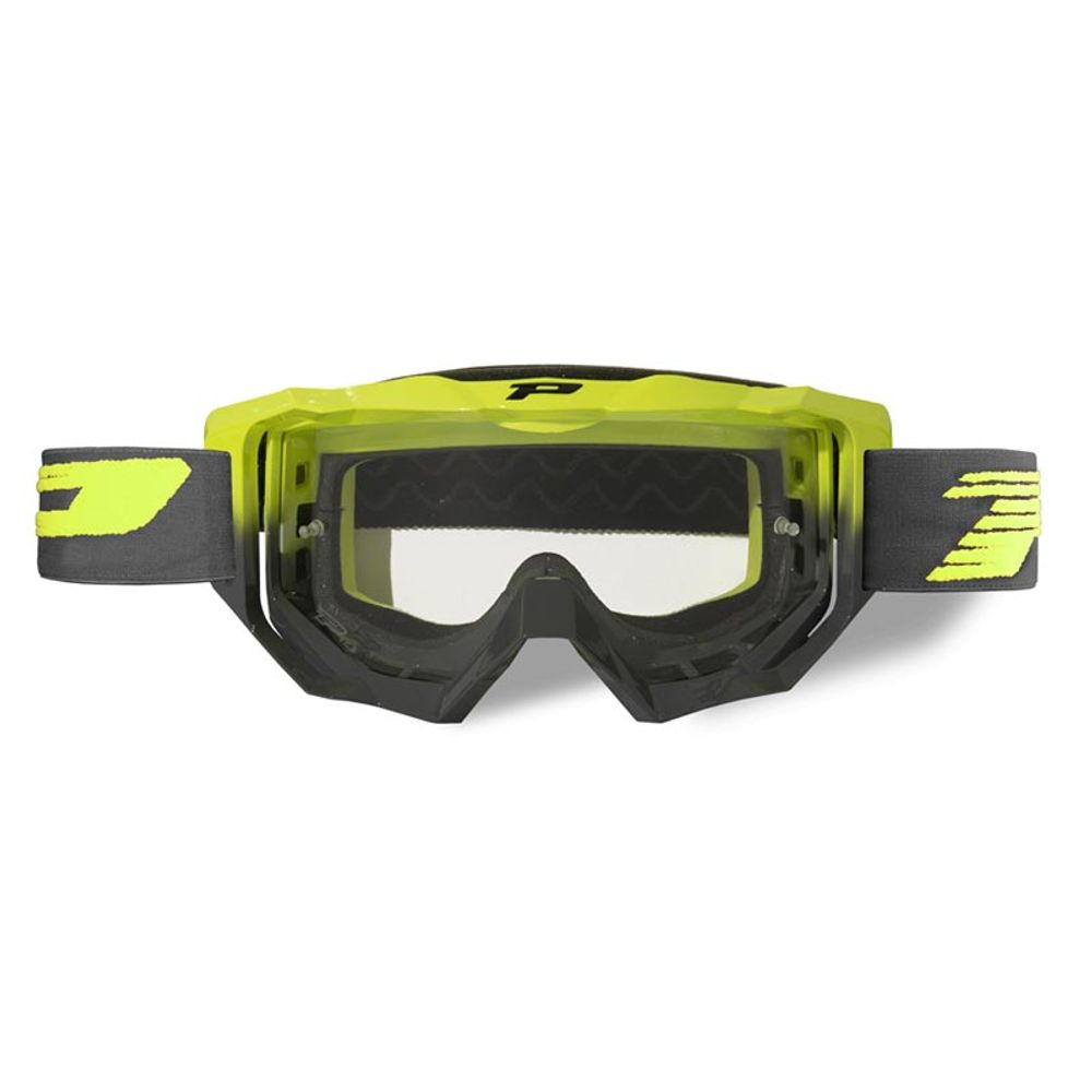 Progrip Goggle 3200tr - Trasparent Lens - Fluo Yellow/grey - Grafite Offroad