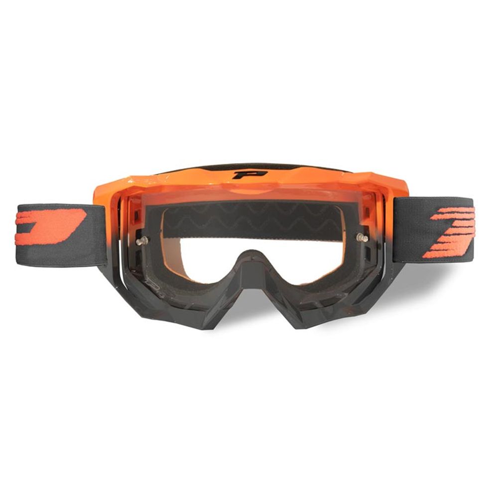 Progrip Goggle 3200tr - Trasparent Lens - Fluo Orange/grey - Grafite Offroad