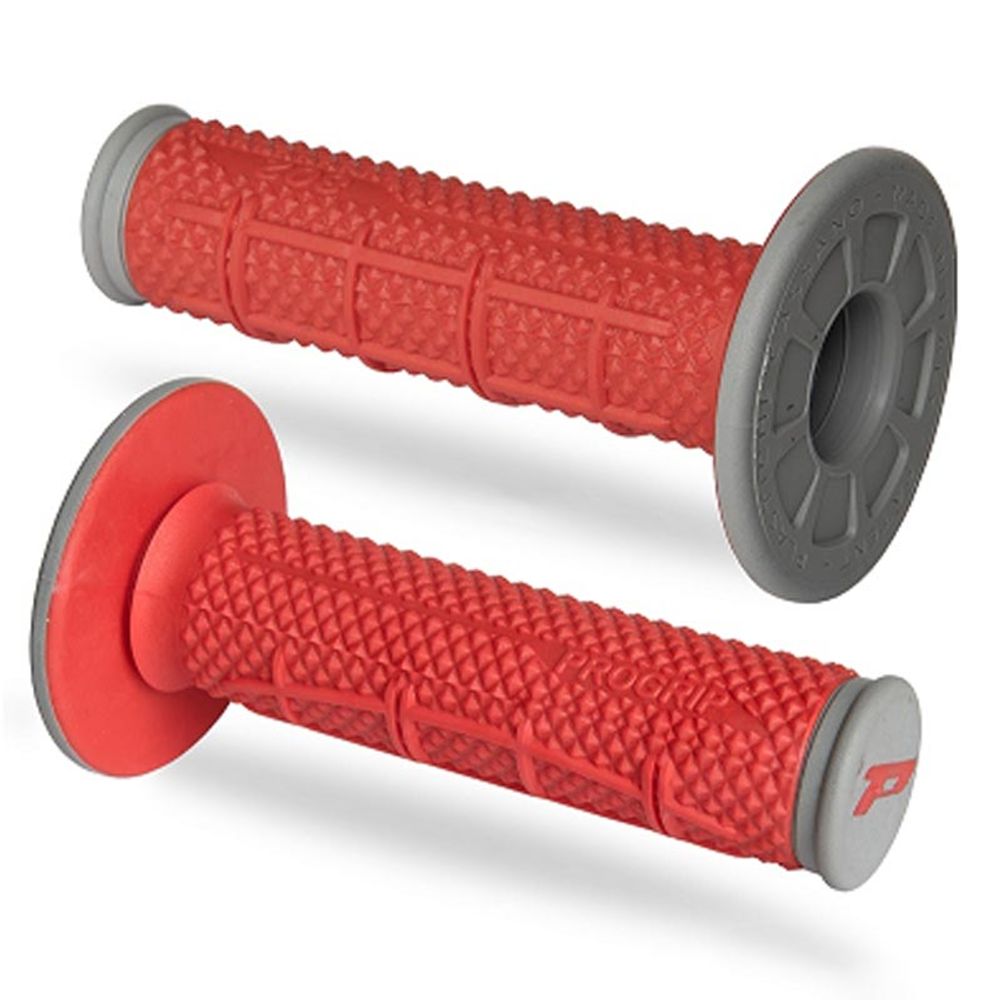 Puños Progrip 802 Mm 22/25 - Doble Densidad - Gris/rojo