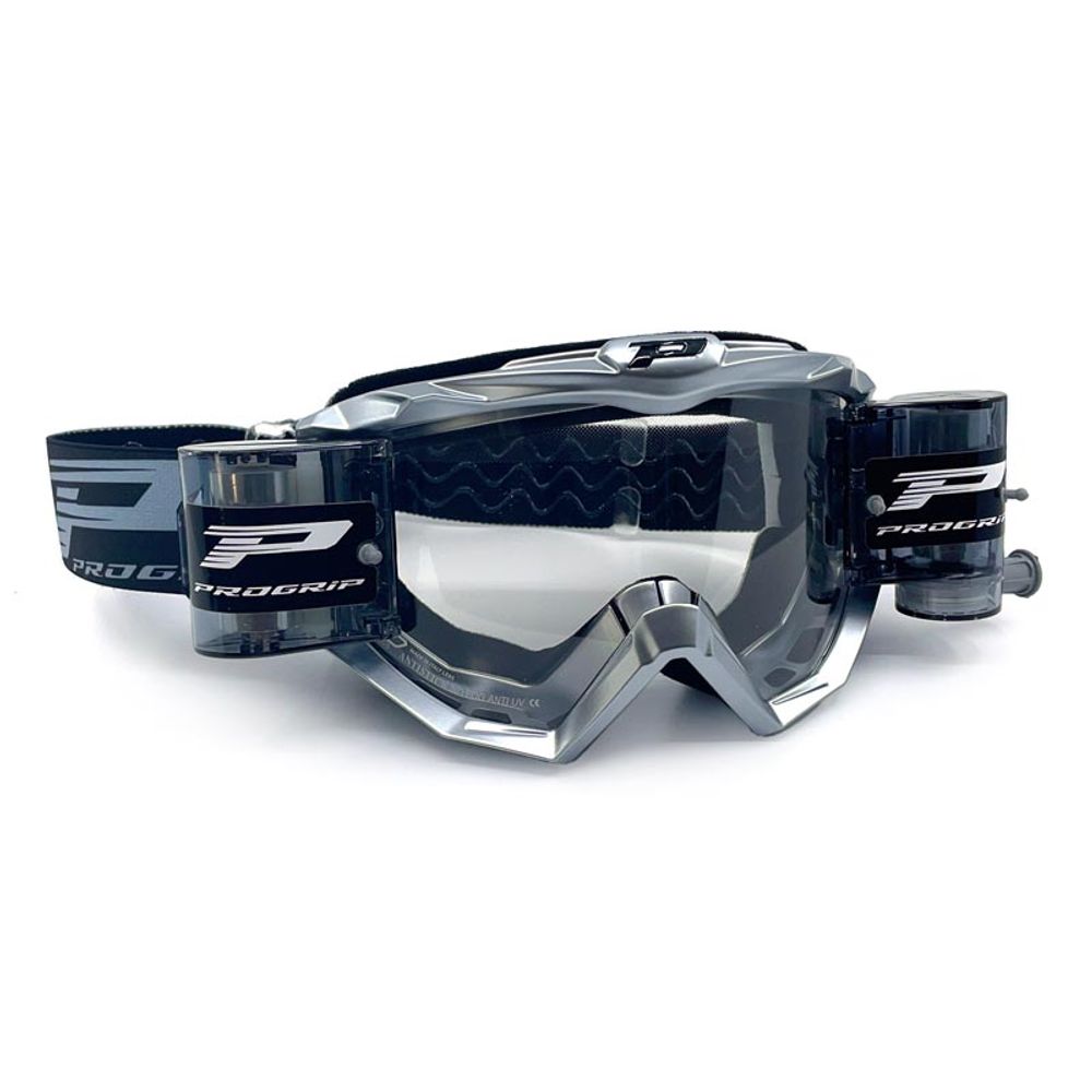 Progrip Goggle 3201ro - Roll Off Clear Lens - Silver - Grafite Offroad