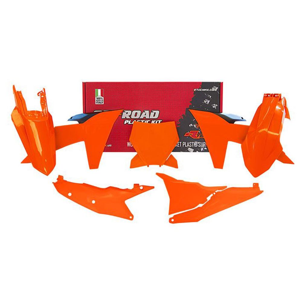 Plastic Kit 6 Pcs with Air Box Cover Ktm Sx / Sx-f Neon Orange Black Color - Grafite Offroad