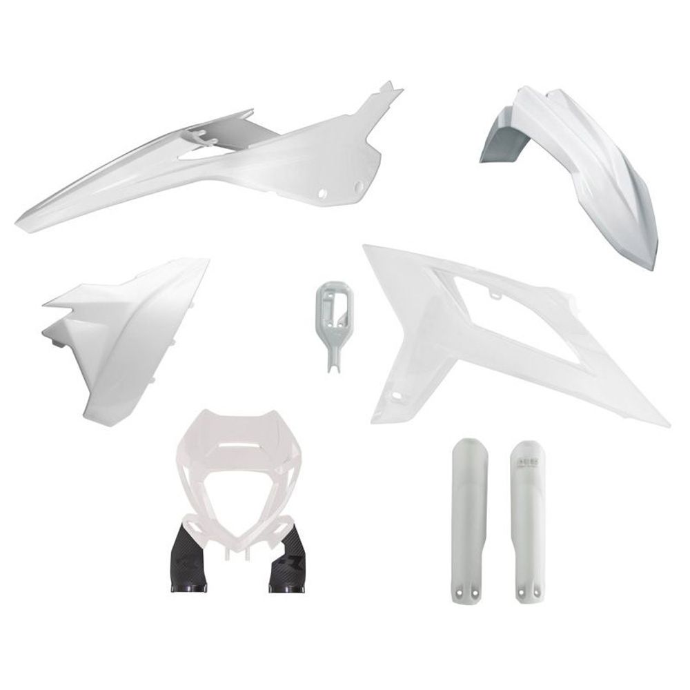 Enduro Full Plastic Kit 6 Pcs with Front Headlight Plastic & Factory Wrap Fork Protectors - Grafite Offroad