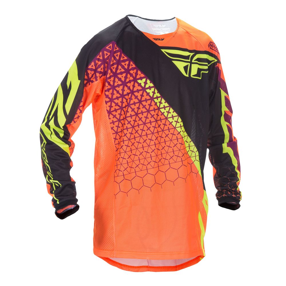 Fly Mesh Jrsy Flo Org/blk Md Kinetic Trifecta Mesh Jrsy - Grafite Offroad