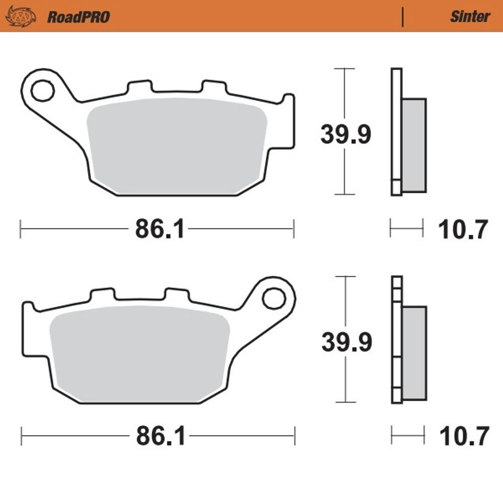 Brake Pads Roadpro Sinter - Rear Racing (ece 90) - Grafite Offroad