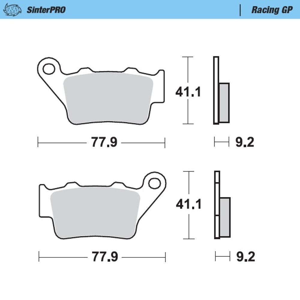 Sinter Brake Pads - Rear - Sinter Pro Racing Gp - Brembo Pre `03 Compatible - Grafite Offroad