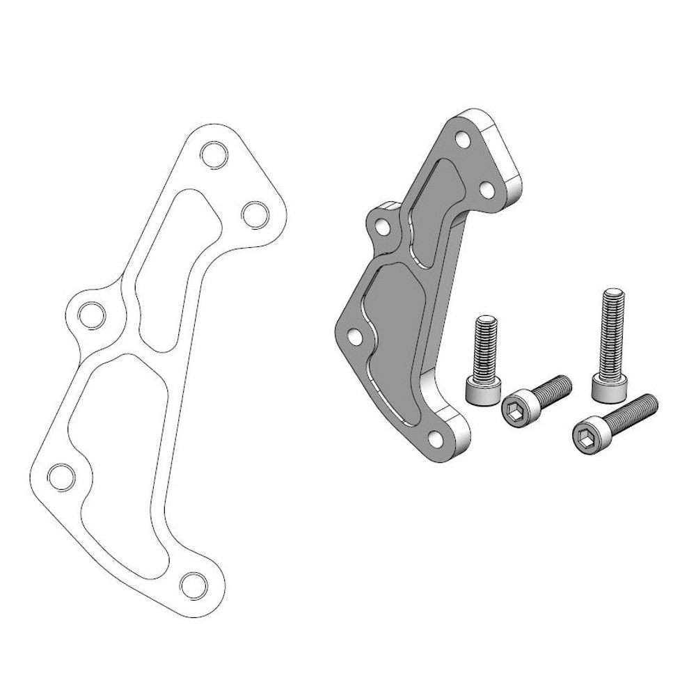 Supermoto Racing Brake Caliper Adapter 320mm Rotor - Front - Beta - Grafite Offroad