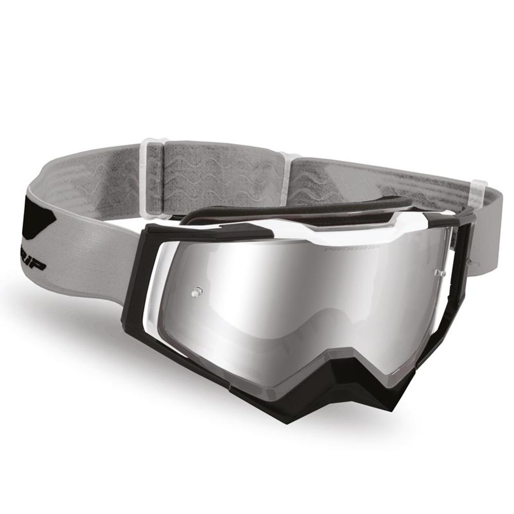 Progrip 3309 Gafas Rapid - Lente multicapa de espejo - Gris/negro/blanco - Lente plateada