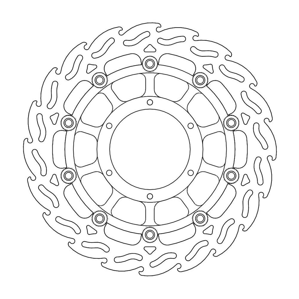 Brake Disc Road Flame - Floating - Front Left - Honda: Cbf600/n/s/abs, Cbf1000/f, Dn-01 - Grafite Offroad