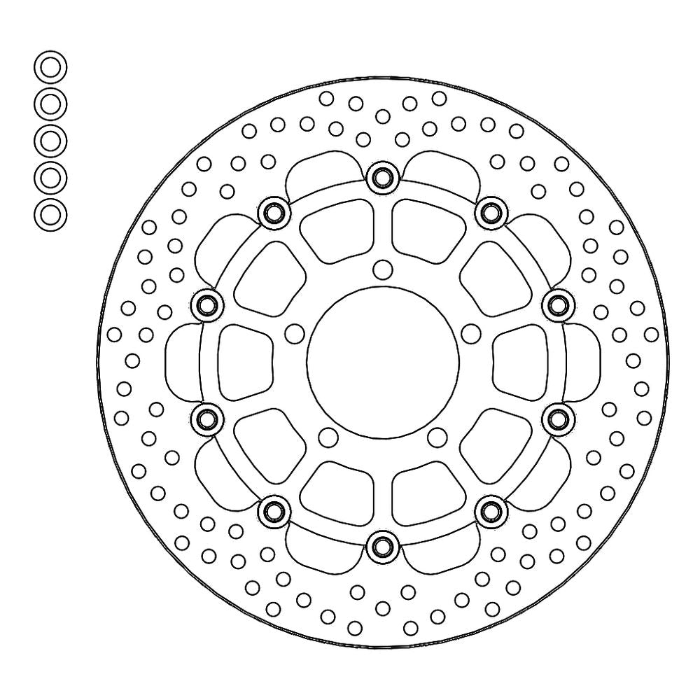 Brake Disc Road Halo - Floating - Front Left - Triumph: Bonneville - Grafite Offroad