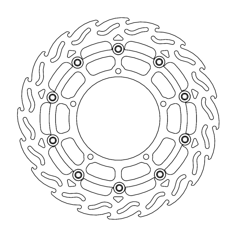 Brake Disc Road Flame - Floating - Front Left - Yamaha: Yzf R1, Fz1/abs, Fz1 Fazer/abs, V-max 1680 - Grafite Offroad