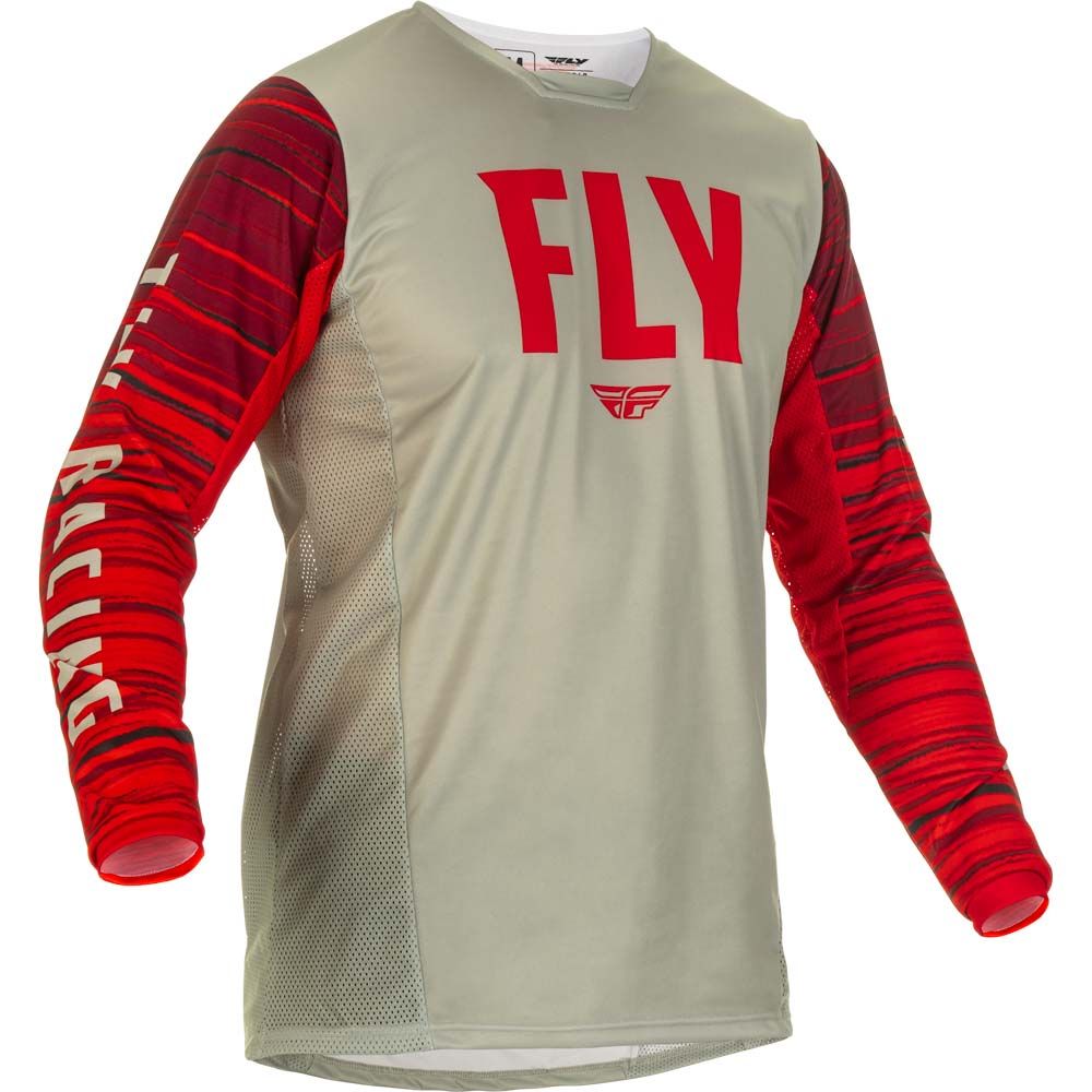 Kinetic Wave Jersey Light Grey/red Lg - Grafite Offroad