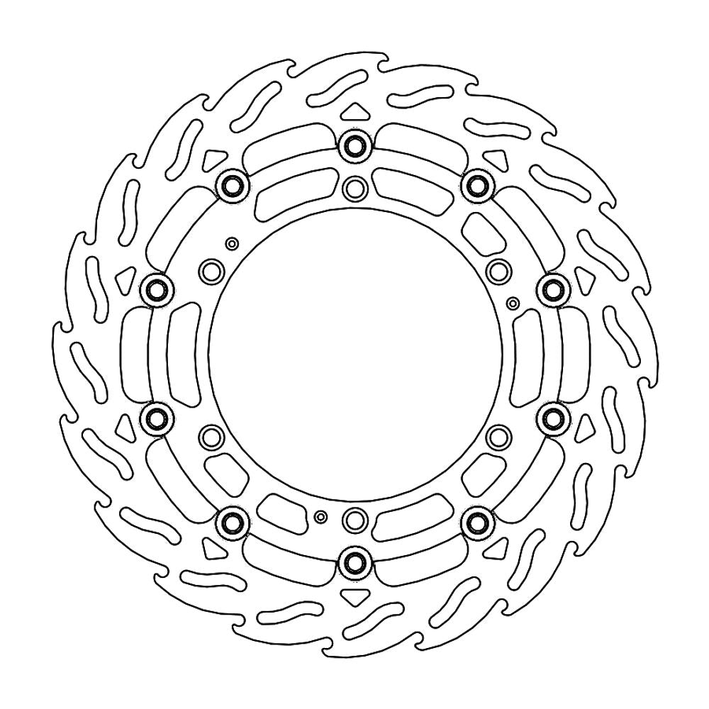 Brake Disc Road Flame - Floating - Front Left - Husqvarna: 401 Svartpilen, Vitpilen - Grafite Offroad