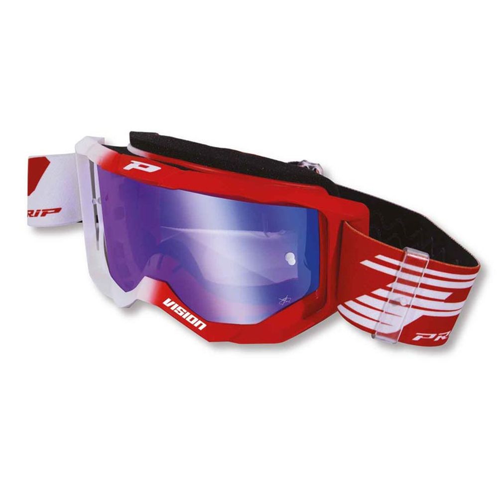 Gafas Progrip 3300 Vision - Lente multicapa de espejo - blanco/rojo - Lente azul