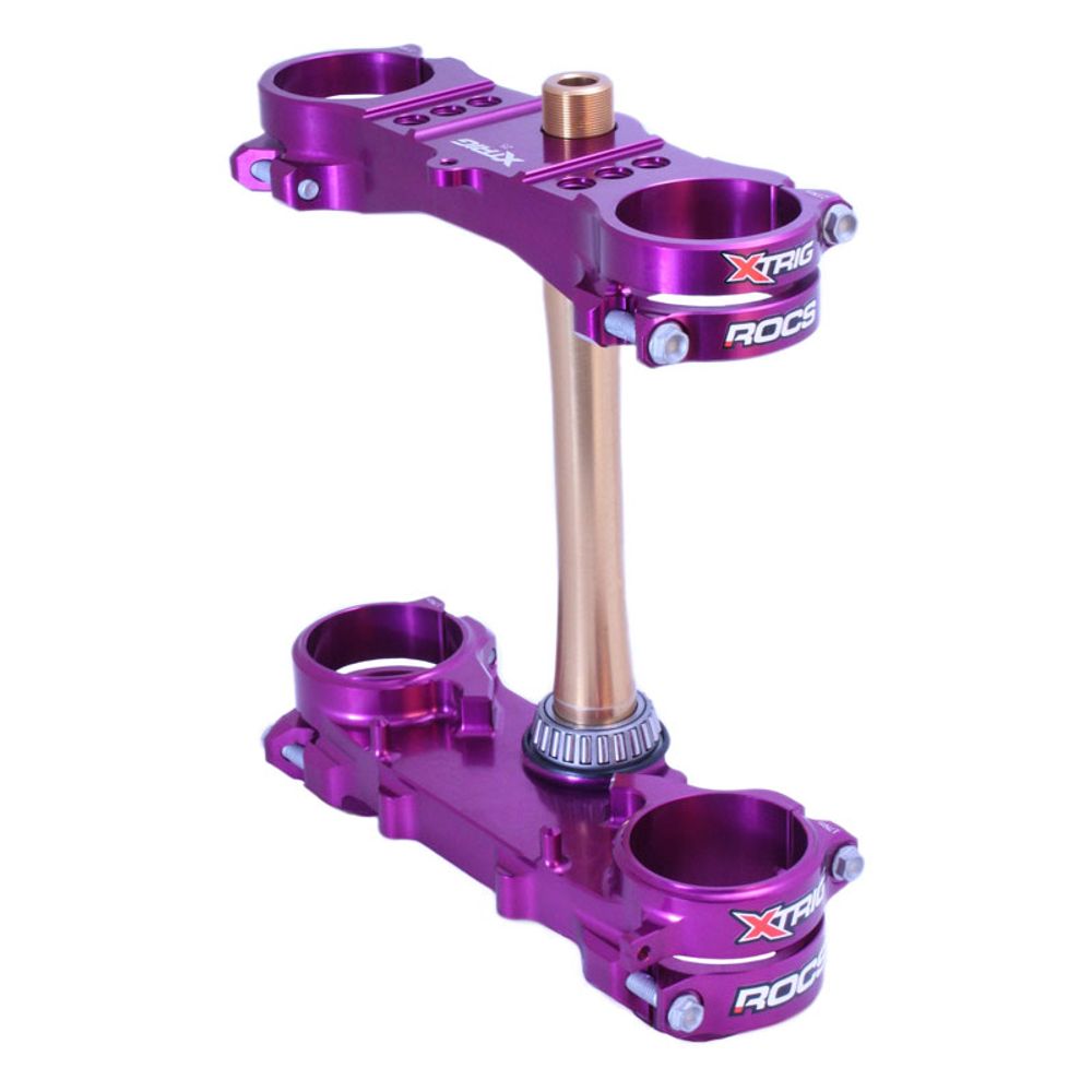 Xtrig Triple Clamp Rocs-tech Fixed Off-set 25mm Yamaha Yz125 15.. Purple - Grafite Offroad