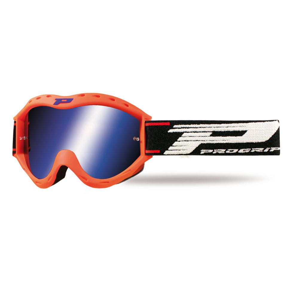 Progrip Kids Goggle 3101 - Double Layer Lens - Blue Mirror - Matt Fluo Orange - Grafite Offroad
