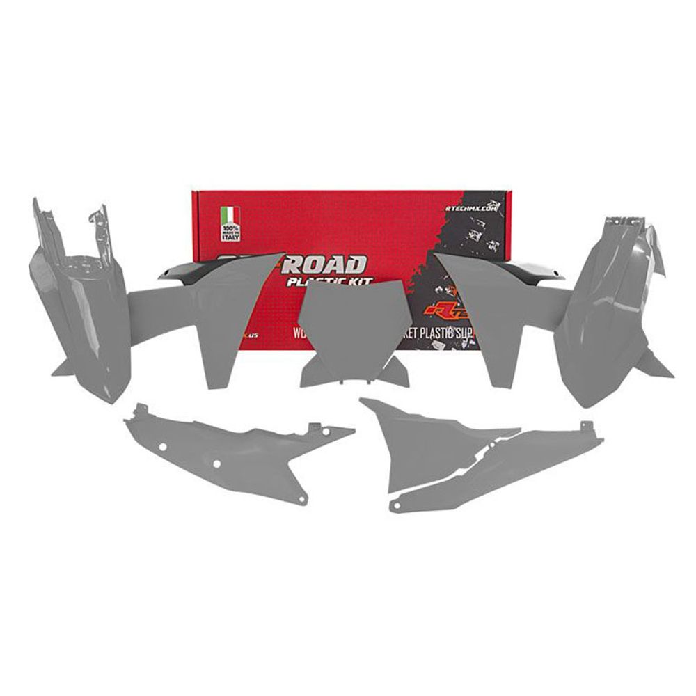 Plastic Kit 6 Pcs with Air Box Cover Ktm Sx / Sx-f Quantum Grey Black Color - Grafite Offroad