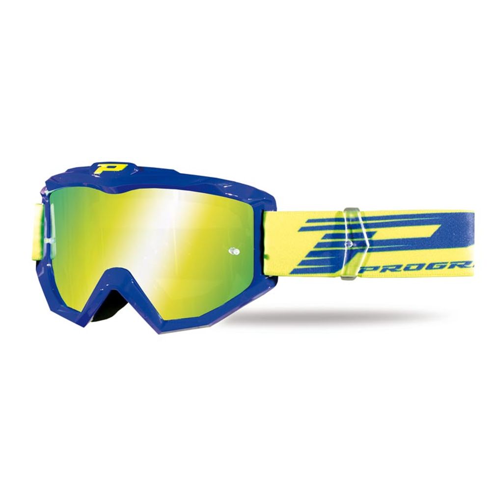 Progrip Goggle 3201fl - Multilayered Lens - Mirrored Yellow - Blue - Grafite Offroad