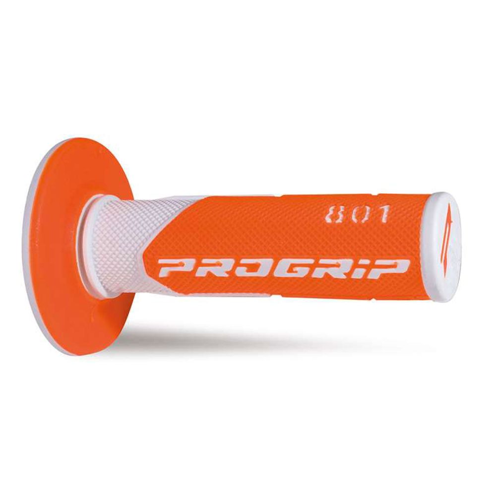 Puños Progrip 801 Mm 22/25 - Doble Densidad - Blanco/Naranja flúor