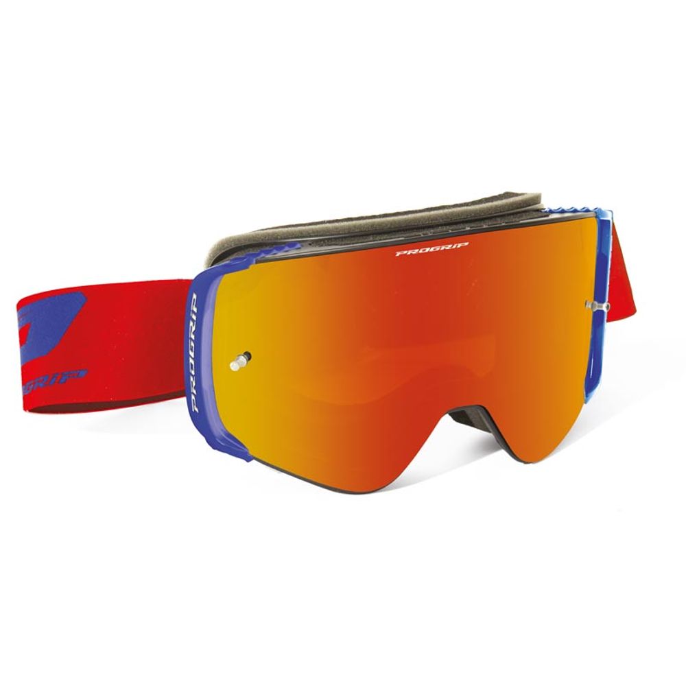 Progrip Goggle 3206 Advance - Magnetic Lens - Mirrored Red Lens Red - Grafite Offroad