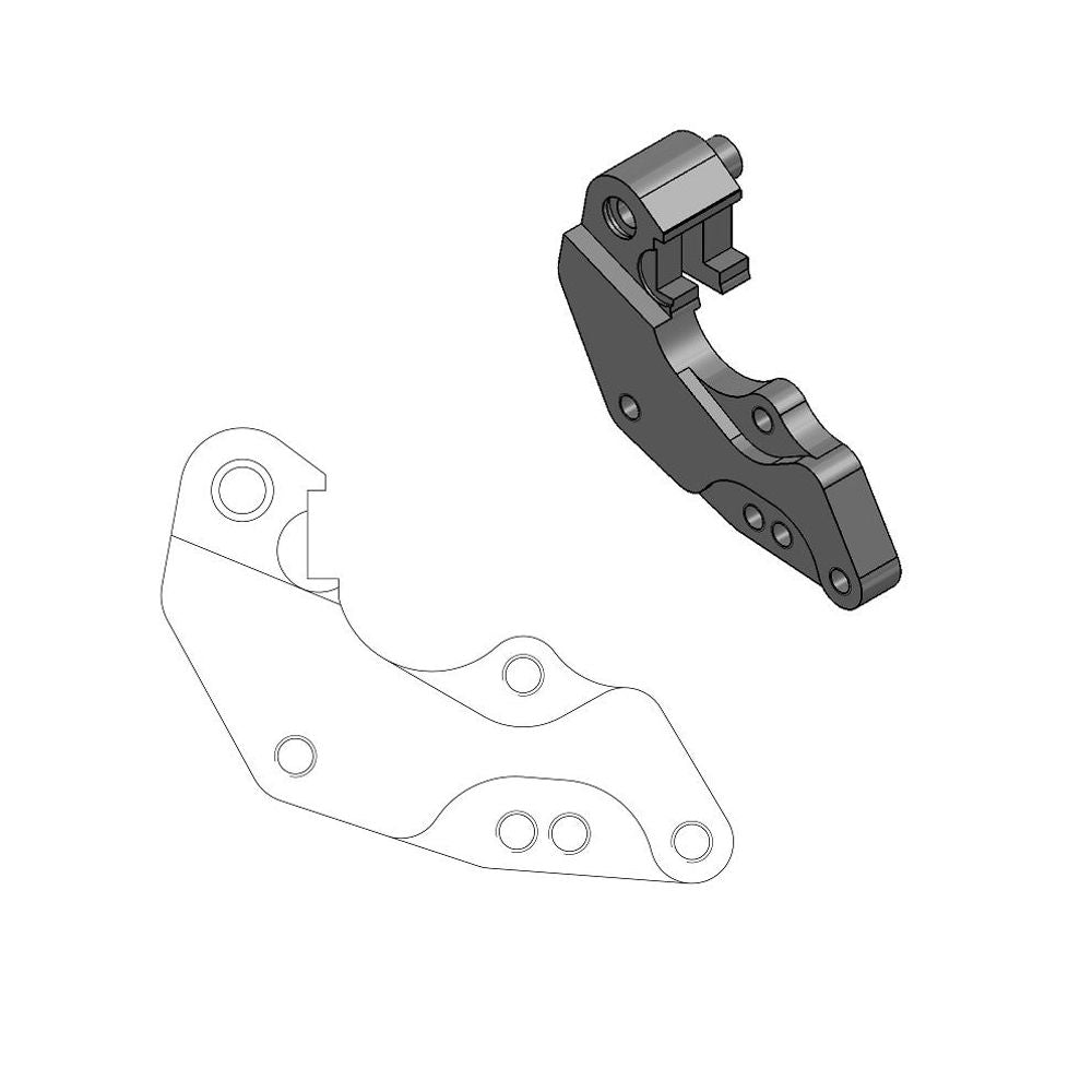 Off-road Brake Caliper Adapter 298mm Rally Rotor - Yamaha: Dakar Disc (mx Forks) - Grafite Offroad