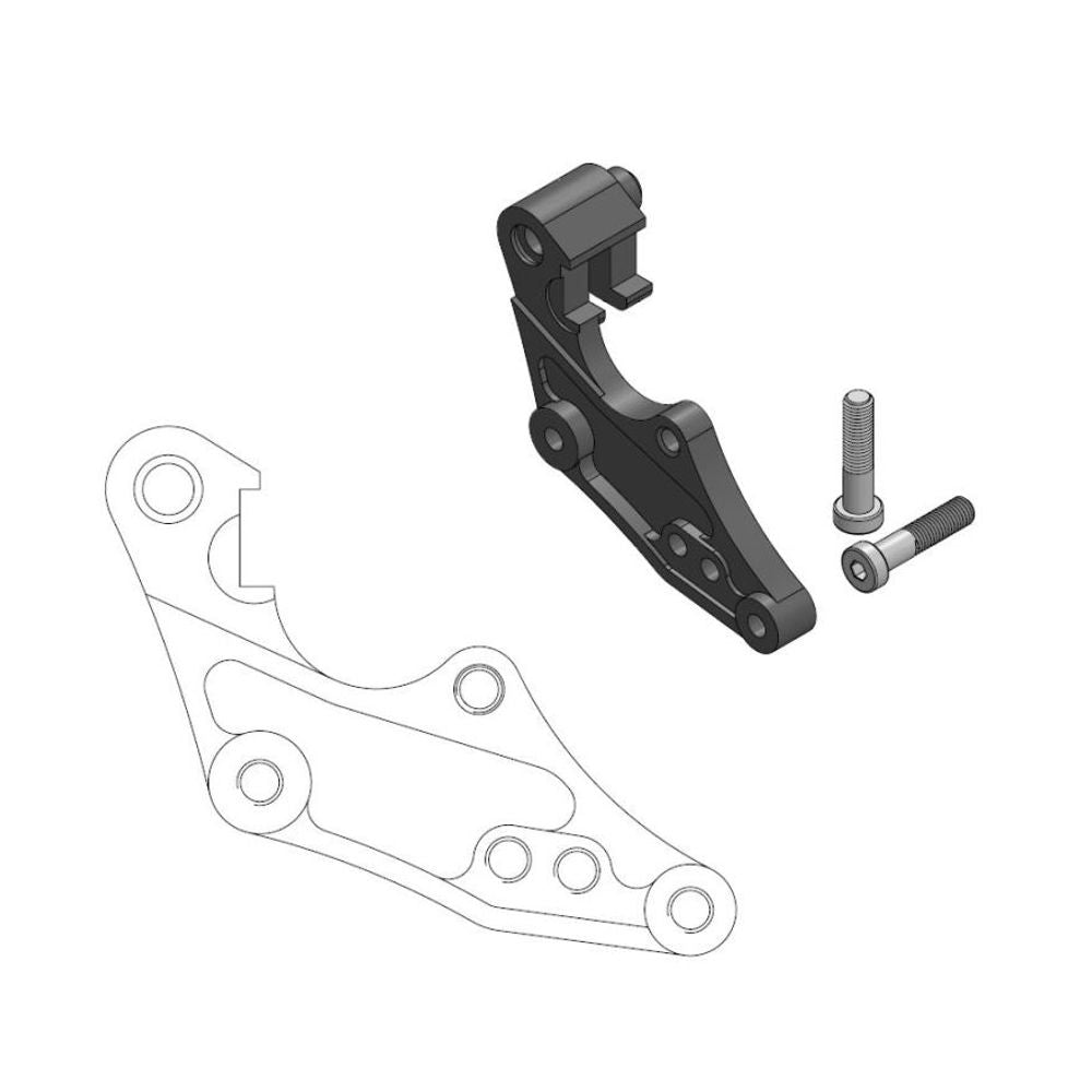 Off-road Brake Caliper Adapter 298mm Rally Rotor - Honda: Dakar Disc - Grafite Offroad