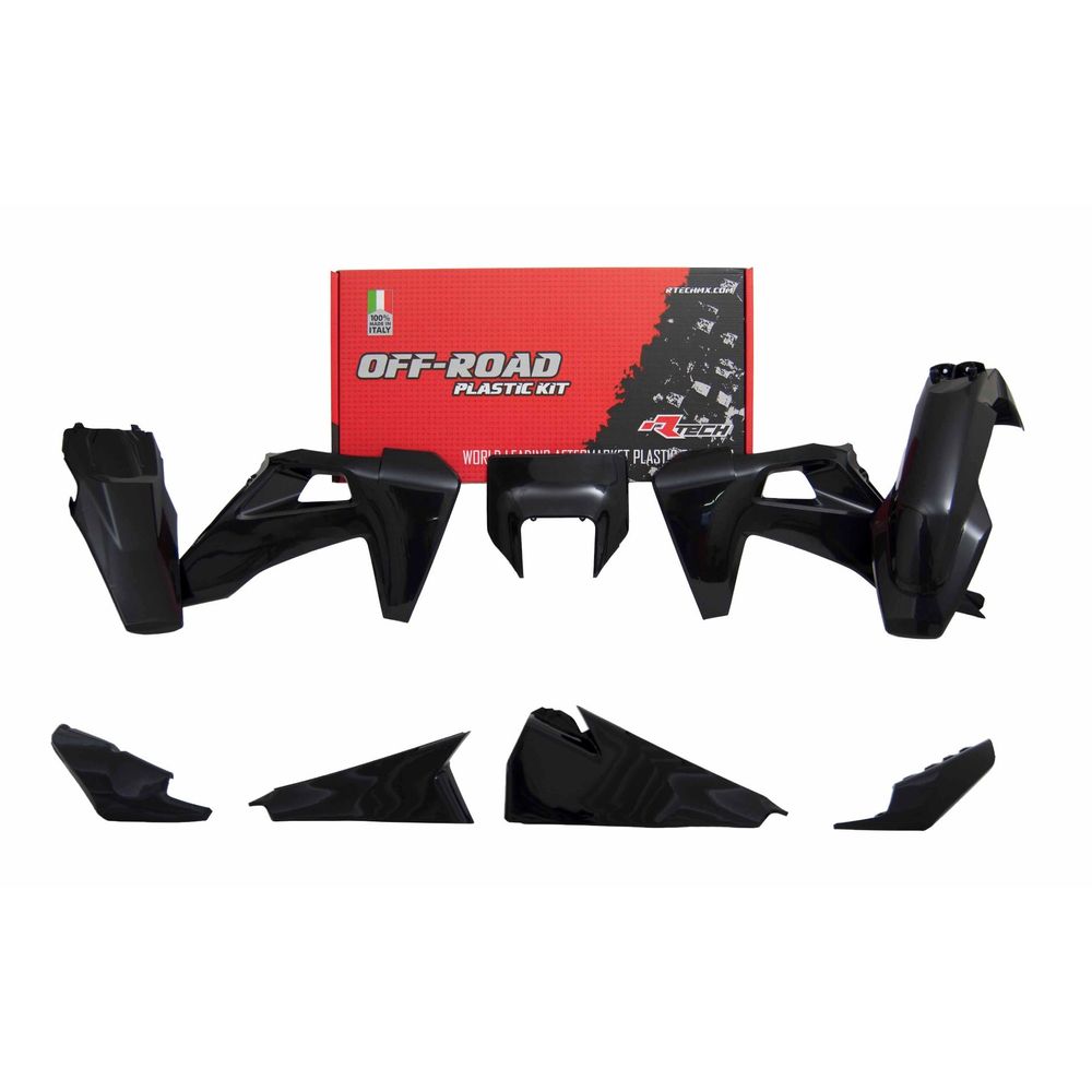Plastics Kit 6 Pcs with Left Airbox Cover and Orange Headlight Plastic Black - Grafite Offroad