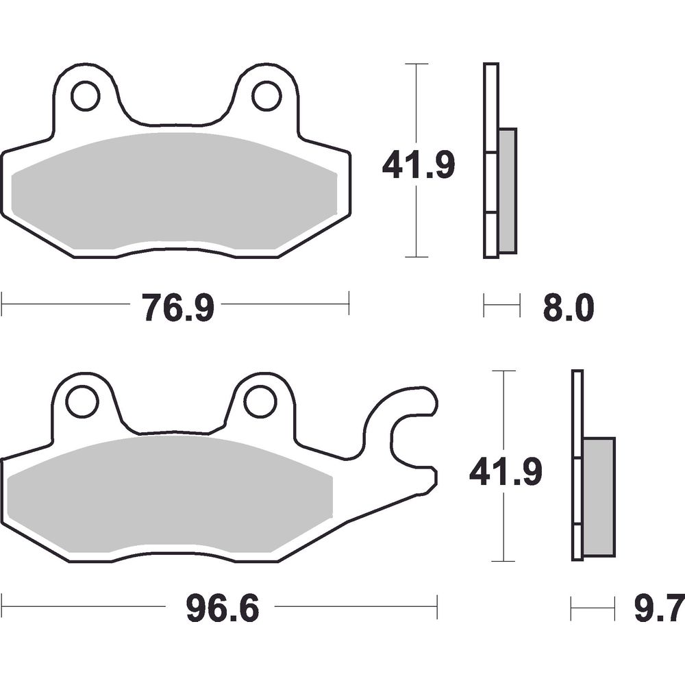 Street Brake Pads | Organic Standard | Rear - Ecer90