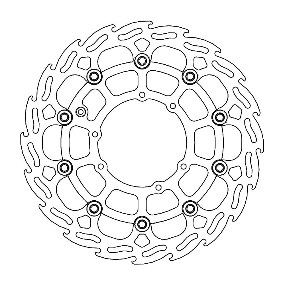 Brake Disc Off-road Flame Rally - Front - Ø298mm - Floating - Honda: Dakar - Grafite Offroad