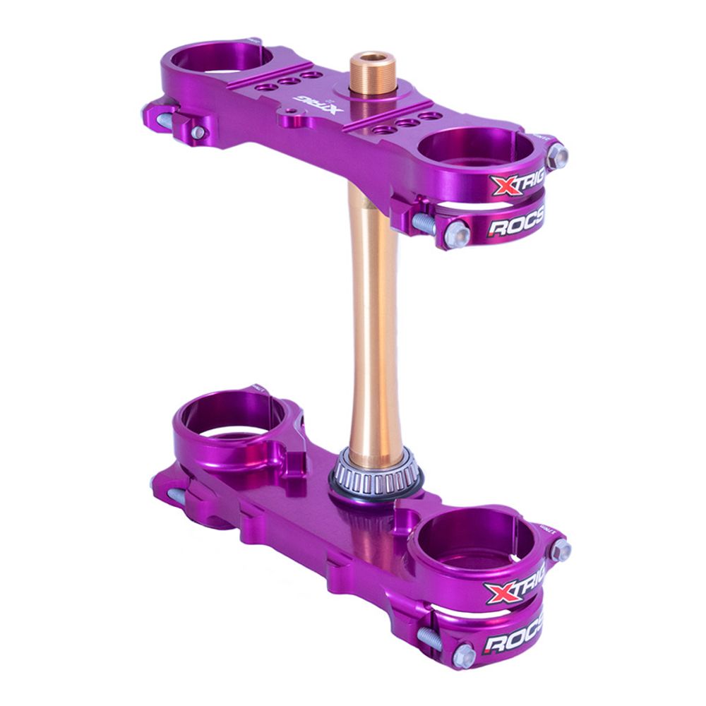 Xtrig Triple Clamp Rocs-tech Fixed Off-set 22mm Yamaha Yz250f 24-.. Yz450f 23-.. Purple - Grafite Offroad